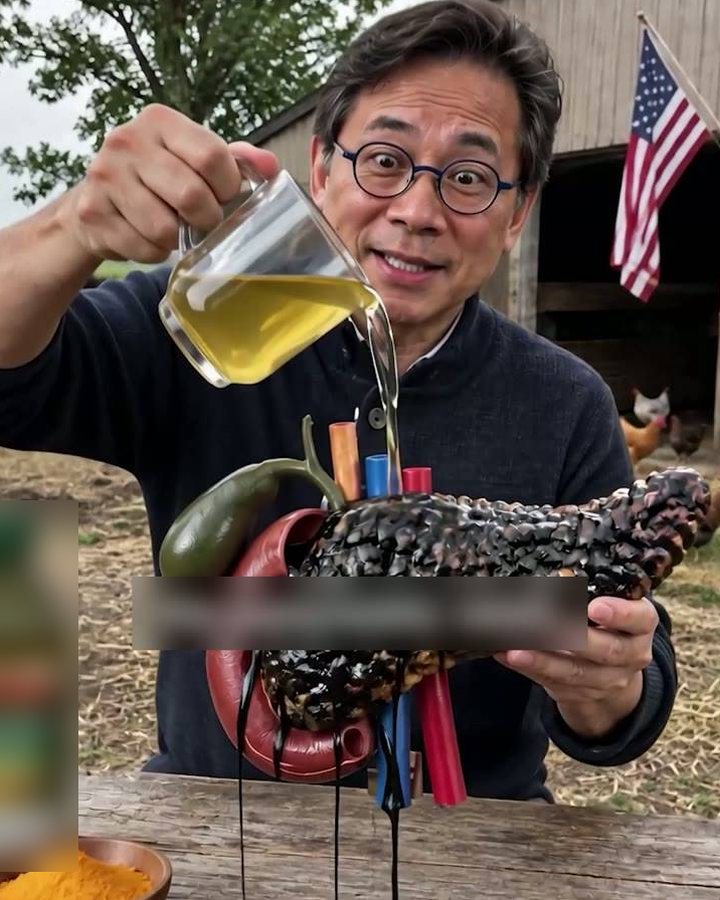 A doctor pouring olive oil during his morning ritual demonstration